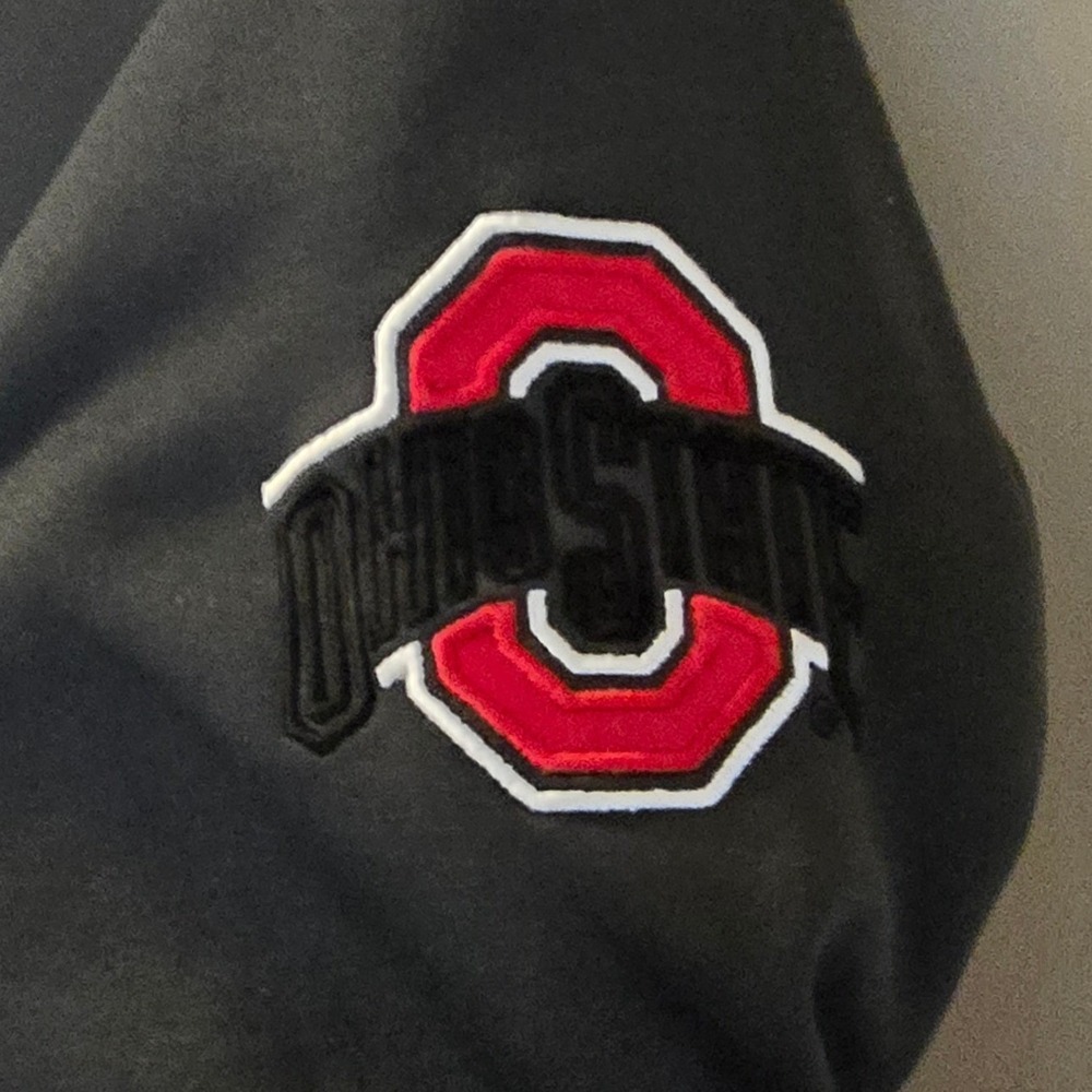 Nike Ohio State Hoodie Mens Medium Gray Red Therma-FIT Elite Buckeyes Sweatshirt - Picture 9 of 11